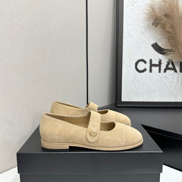 CC Mary Jane Flats Beige Suede 925647