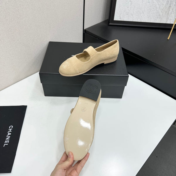 CC Mary Jane Flats Beige Suede 925647