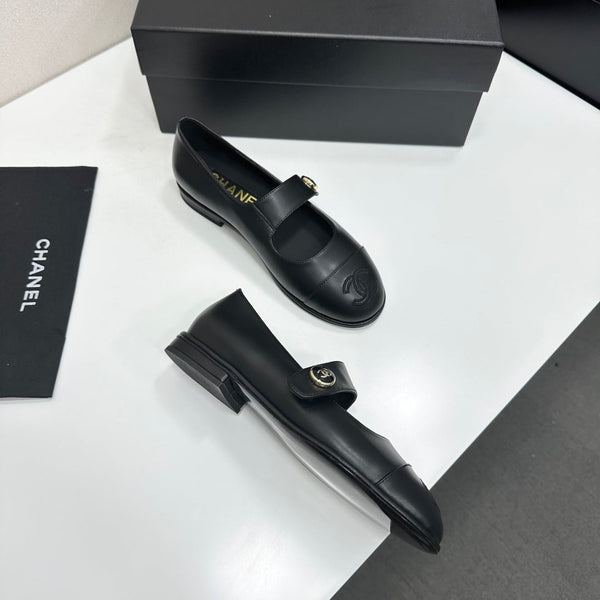 CC Mary Jane Flats Black Leather 925646
