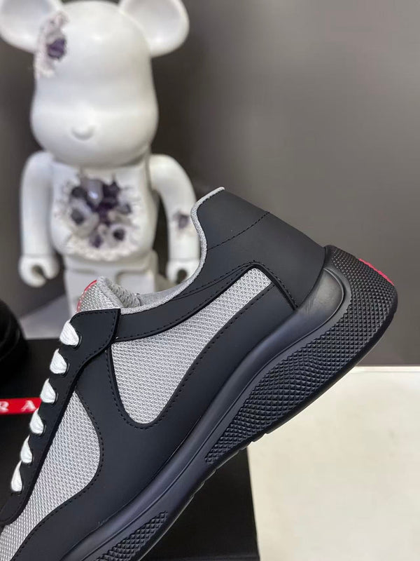 Prad America's Cup Logo Tag Sneakers Black Soft Rubber & Bike Fabric 951929