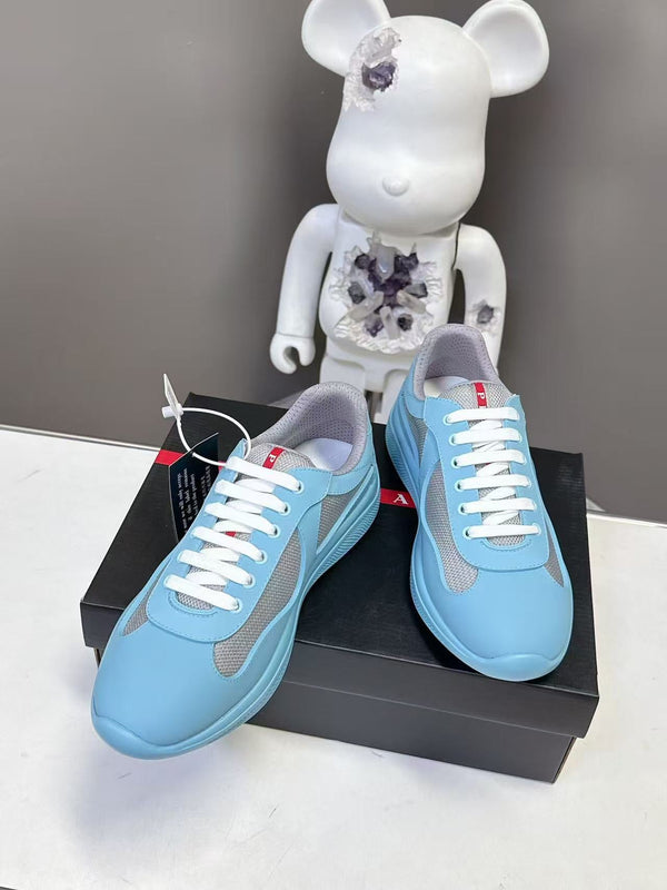 Prad America's Cup Logo Tag Sneakers Blue Soft Rubber & Bike Fabric 951926