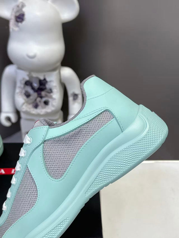 Prad America's Cup Logo Tag Sneakers Mint Blue Soft Rubber & Bike Fabric 951920