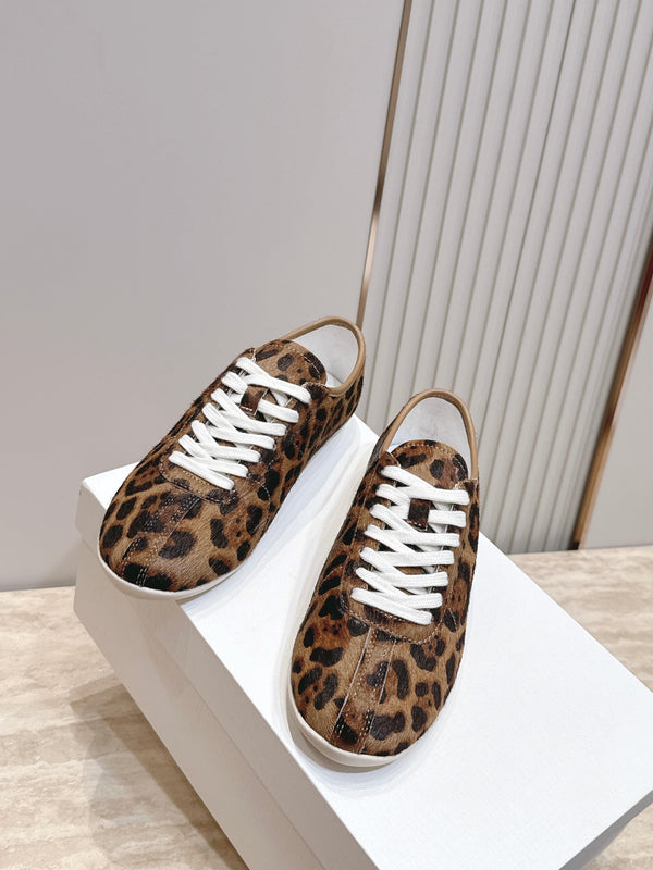 TR Leopard Print Low-Top Sneakers Brown Horsehair 954422