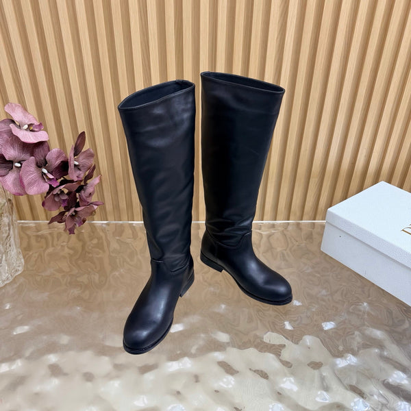 CD 26s Knee-High Boots Black Suede Leather 955992