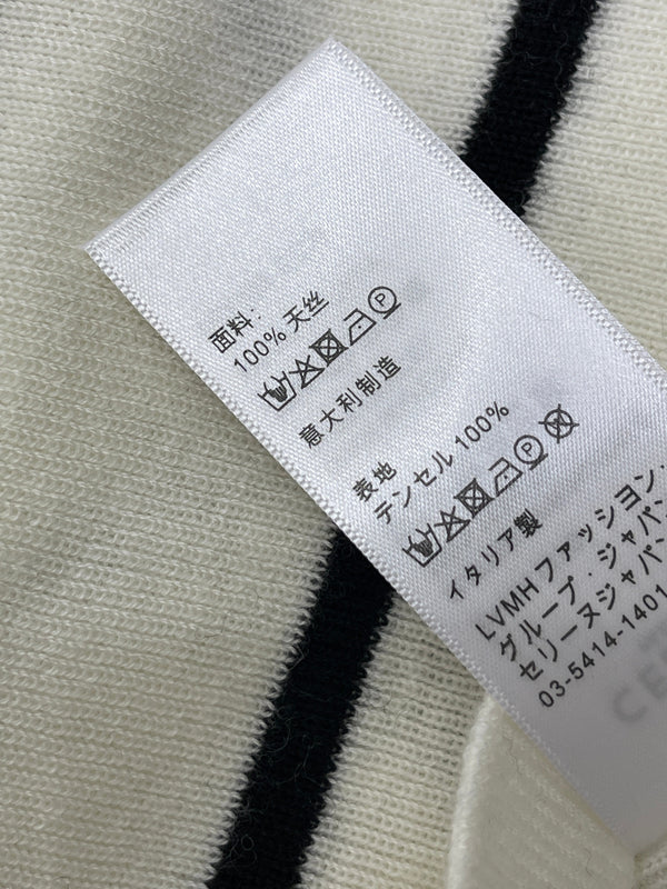 CE 26S Striped Knit Sweater Celine Paris Logo Tencel 423873
