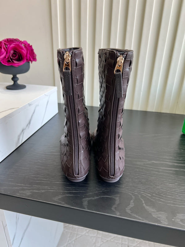 BV 26S Atomic Boots Intrecciato Dark Brown Leather 136464