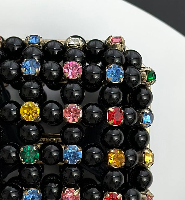 CC Cruise Mini Evening Bag 8cm Pearl Multicolor Crystal Rhinestones 01
