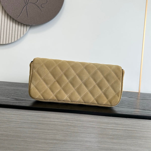 CC 26S East Flap Bag Quilted 25cm Suede Lambskin