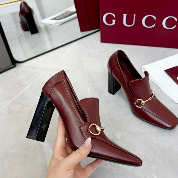 GG 26S Horsebit Loafers 10cm Block Heel Leather 157229