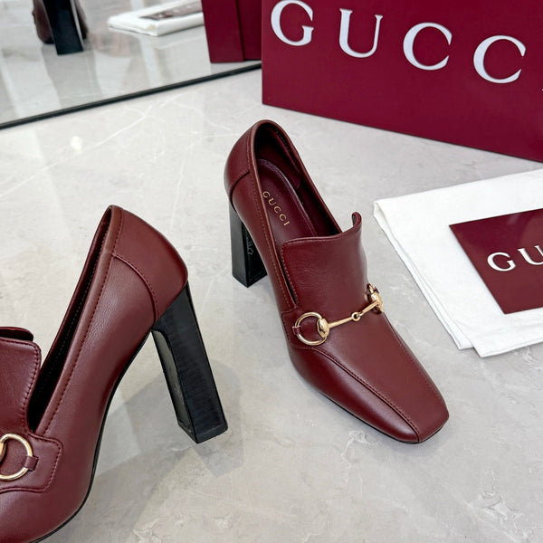 GG 26S Horsebit Loafers 10cm Block Heel Leather 157229