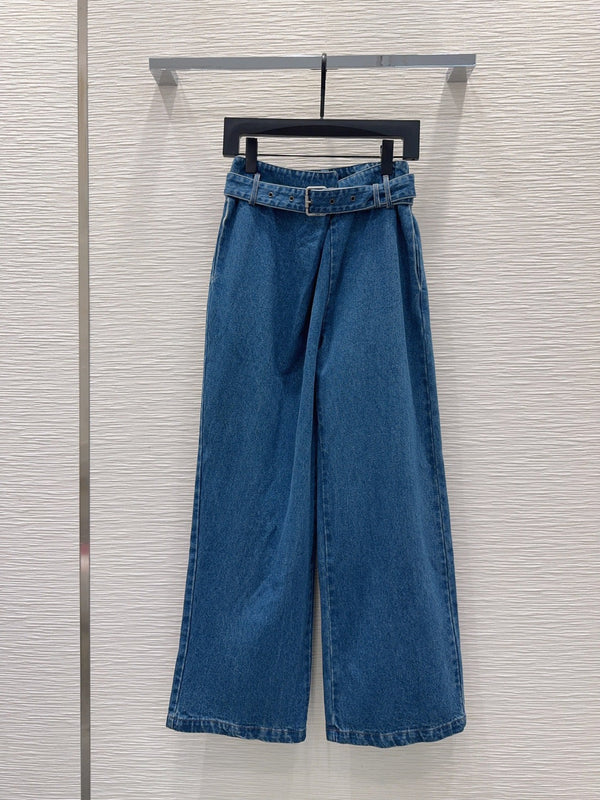 LW 26S Denim Jacket & Wide-Leg Trousers Set Blue Cotton 436686