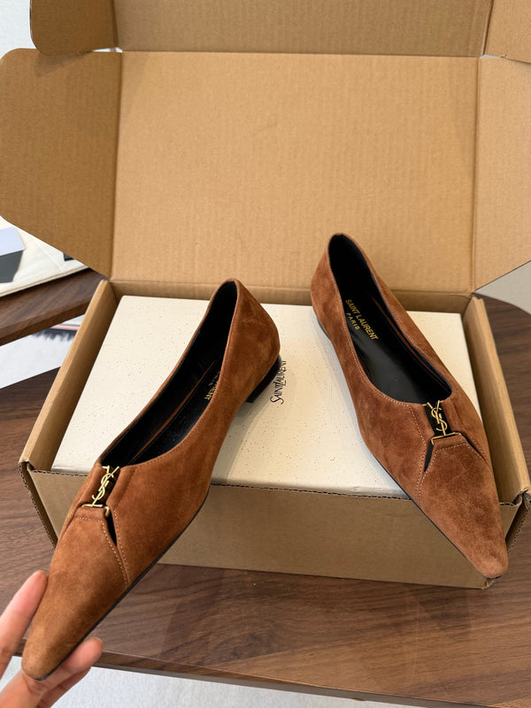 YSL Laurent Ballet Flats Suede 158981