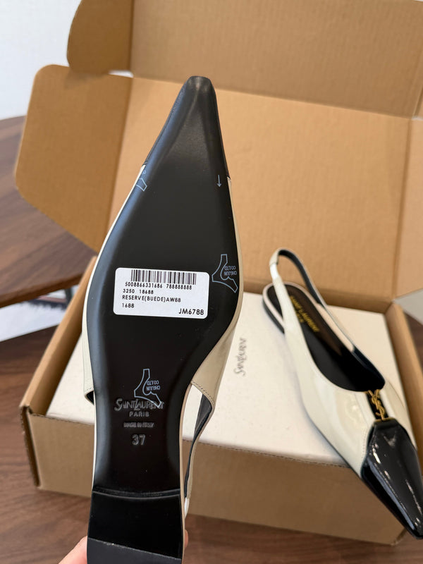 YSL Babylone Slingback Flat Sheepskin 158971