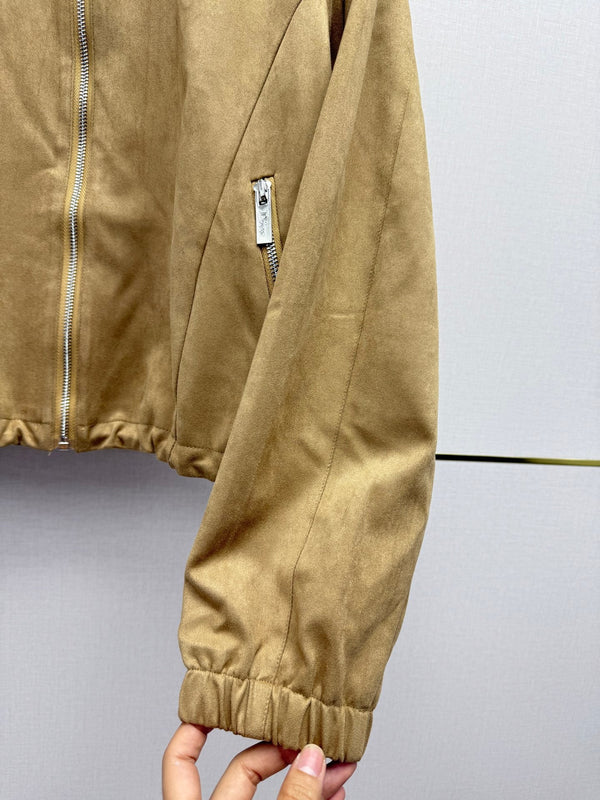 CD 26SS Hooded Trench Coat Embroidered Pattern Suede 437677