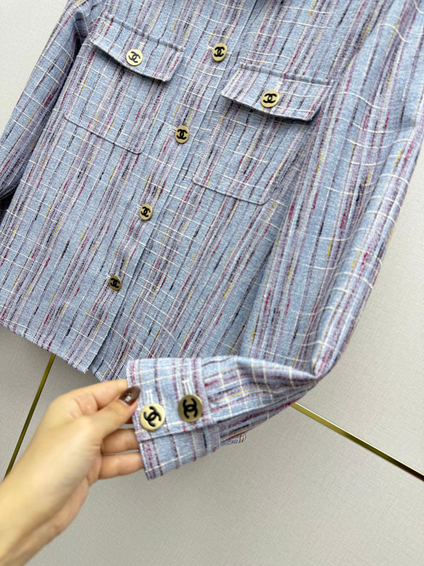 CC 26SS Colorblock Tweed Double Buttons Cotton 437626