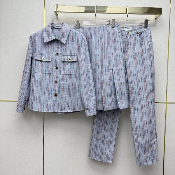 CC 26SS Colorblock Tweed Double Buttons Cotton 437626