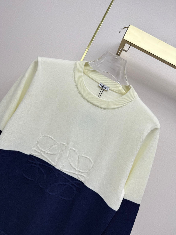 LW 26SS Colorblock Knit Sweater Embossed Anagram Logo Wool 437561