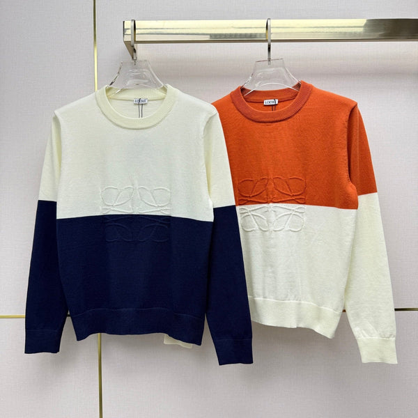 LW 26SS Colorblock Knit Sweater Embossed Anagram Logo Wool 437561