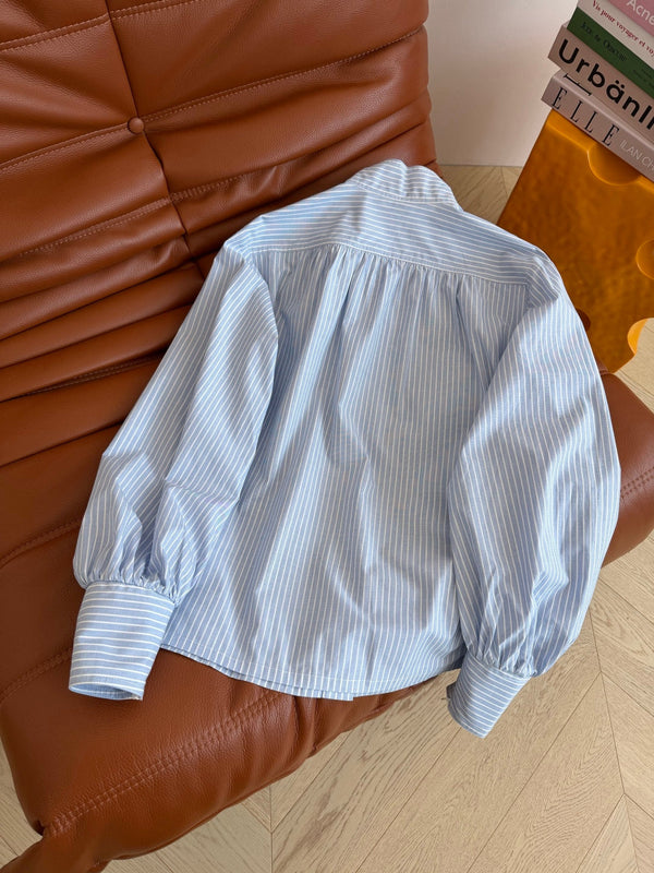 CC 26S High-Neck Blouse Balloon Sleeves Cotton 438381