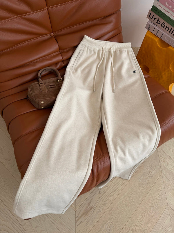 CC 26AW Double C Wool-Blend Wide-Leg Pants Polyester 438611