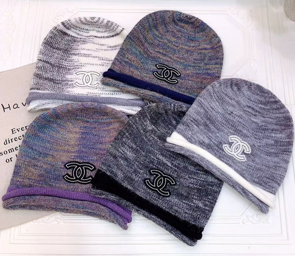 CC 26FW Marled Knit Beanie Double C Logo 518015