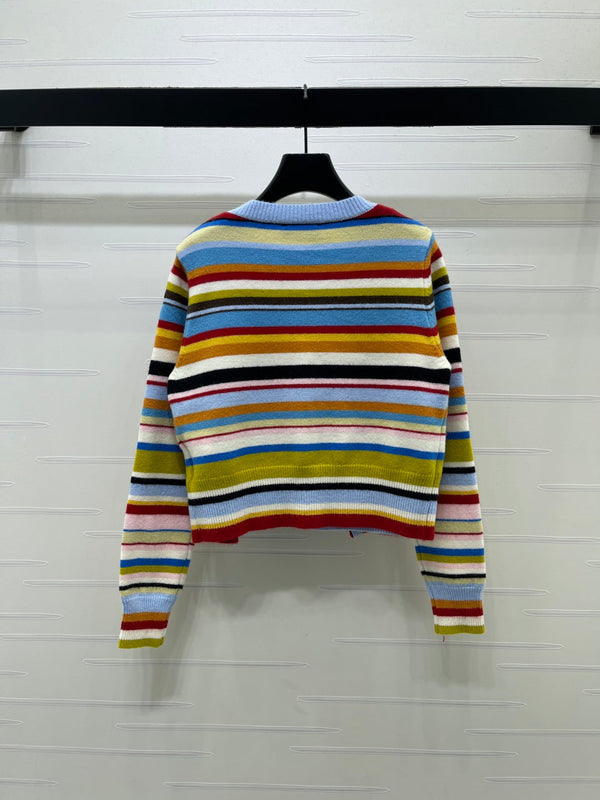 Miu 26FW Striped Knit Cardigan Multicolor Multicolor 439913