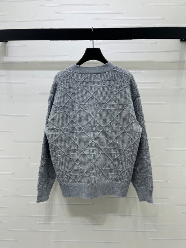CD 26FW Diamond-Pattern Knit Cardigan Wool 439848