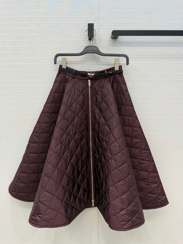 Prad Quilted A-Line Long Skirt Polyester 440522