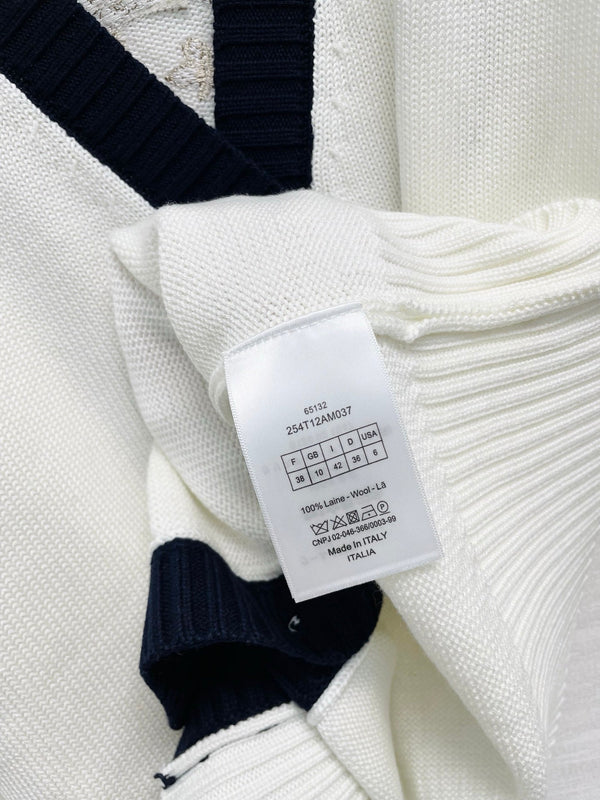 CD 26FW V-Neck Logo-Embroidered Knit Cardigan Wool 440379