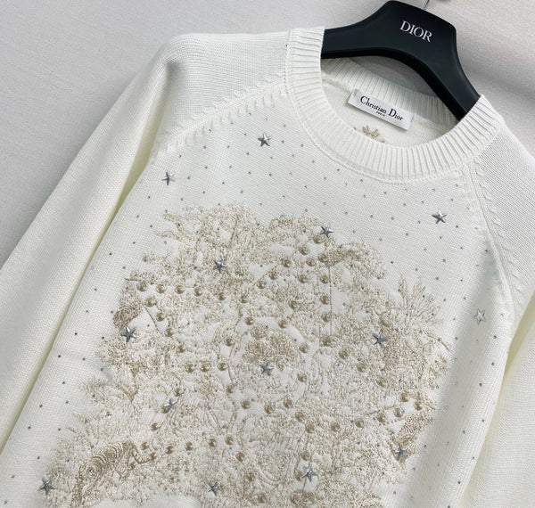 CD 26FW Star-Embroidered Celestial Motif Sweater Wool 440352