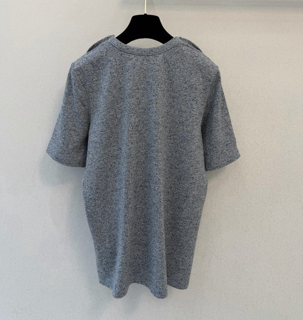 CC 26FW Shoulder Button Knit T-Shirt Gray Silk 440300