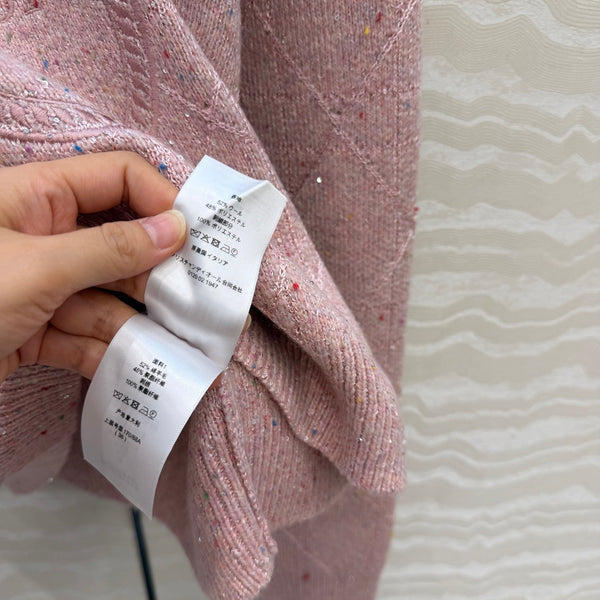 CD 26FW Médaillon Embroidered Cannage Jacquard Sweater Pink Polyester 441046