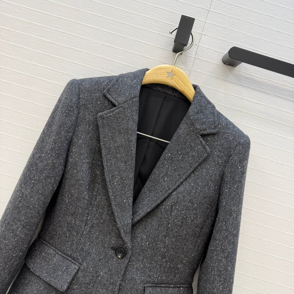 CD 26S Blazer + Wide-Leg Trousers Set Gray 443373