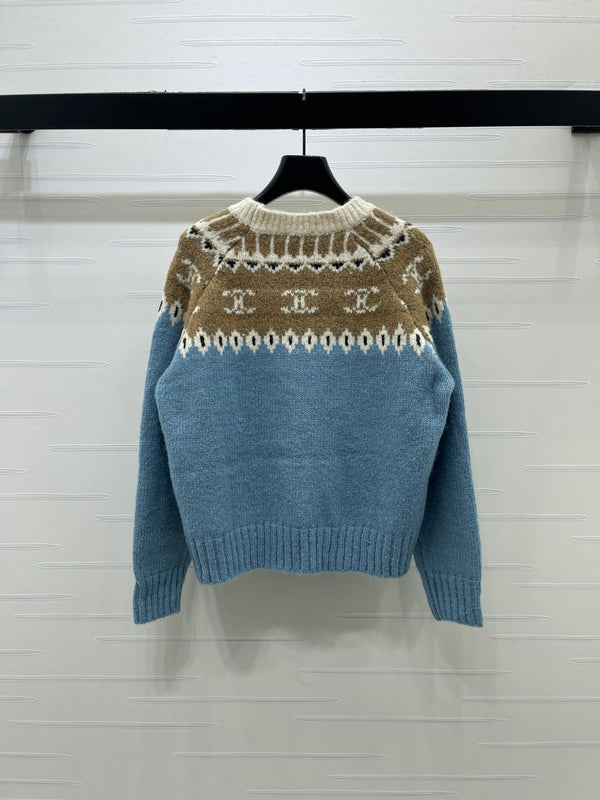 CE 26FW Fair Isle Crochet Crewneck Sweater Knitwear Wool 446574