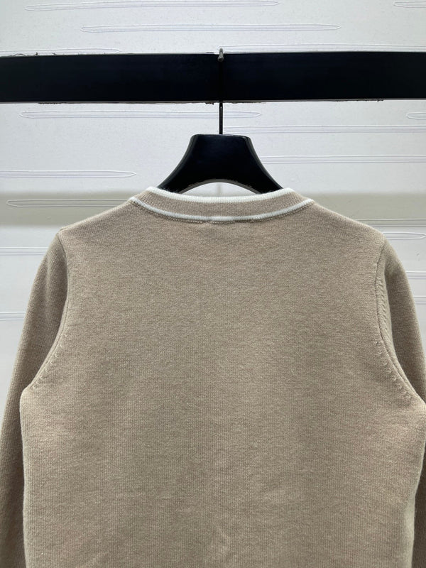CC 26FW Contrast-Trim Crewneck Cardigan Viscose 446562