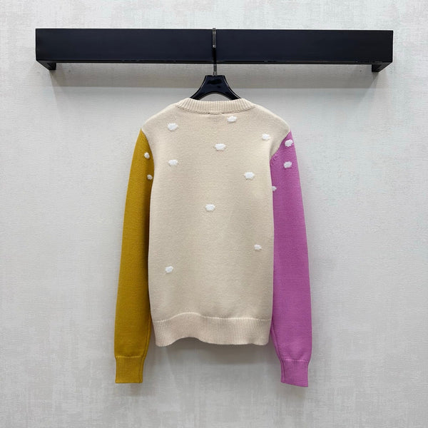 CC 26FW Color-Block Crewneck Sweater Penguin Ski Jacquard Double-C Wool 446466