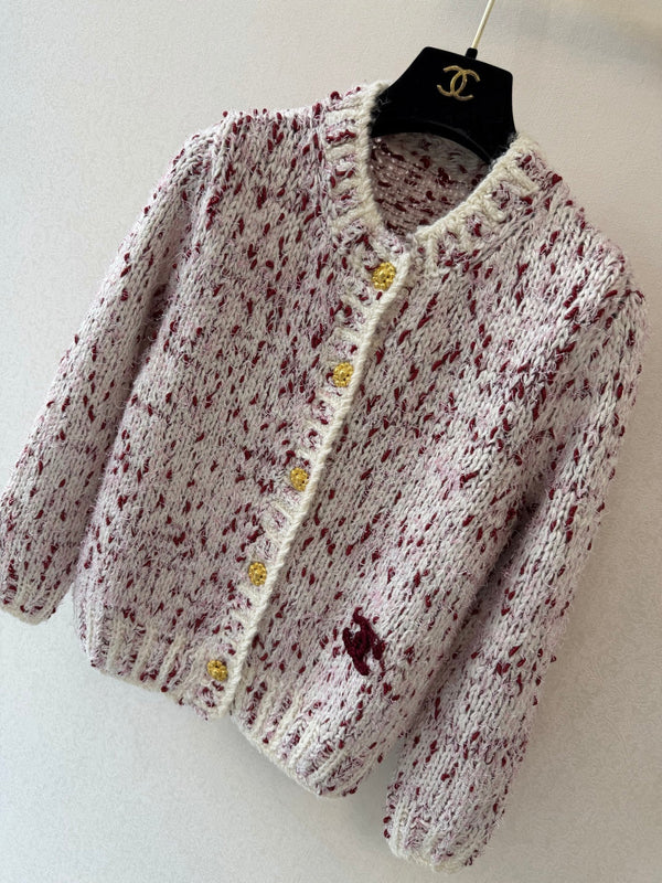 CC 26FW Cherry Blossom Jacquard Cardigan Silk 446689