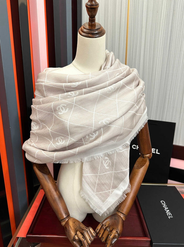 CC 2026 Square Scarf 140cm Wool Silk 550789