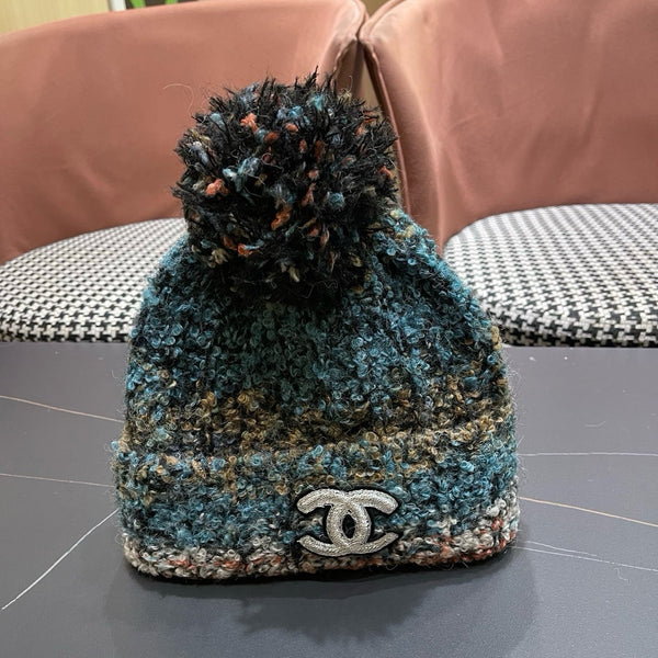 CC 26FW Knit Pom-Pom Beanie Logo Patch Multicolor Wool 552001