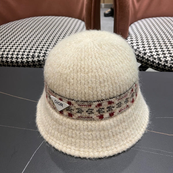 CD 26FW Patterned Knit Beanie Hat Knitted Wool 551986