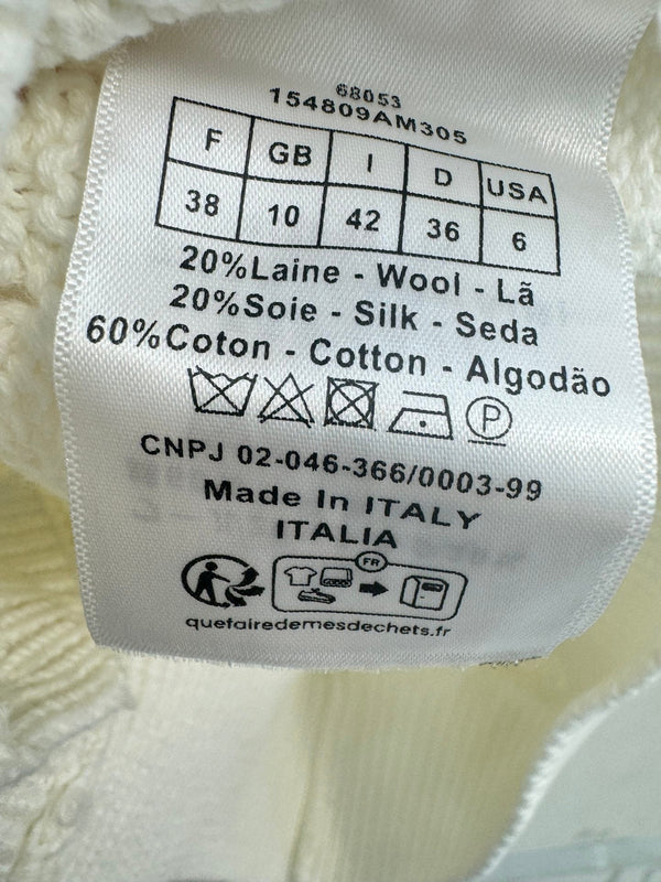 CD 26FW Crewneck Cardigan White Cotton 448176