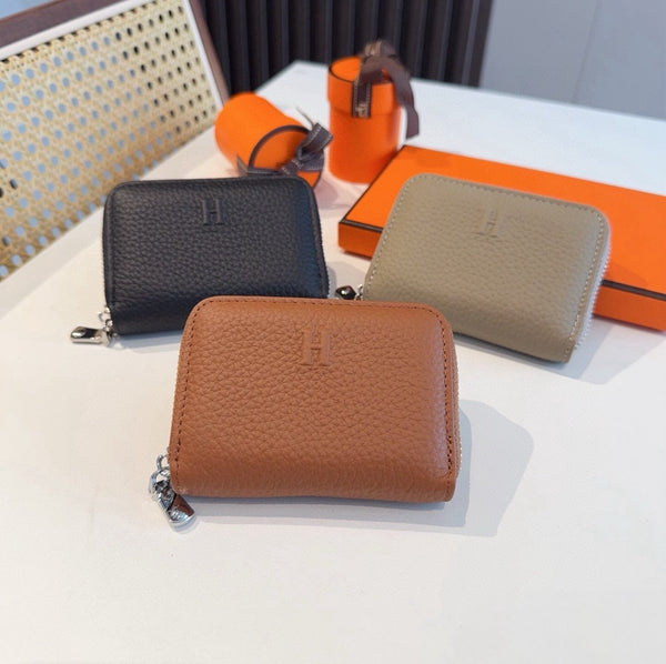 HM 26FW Wallet Coin Purse Pebbled Cowhide Leather 564572