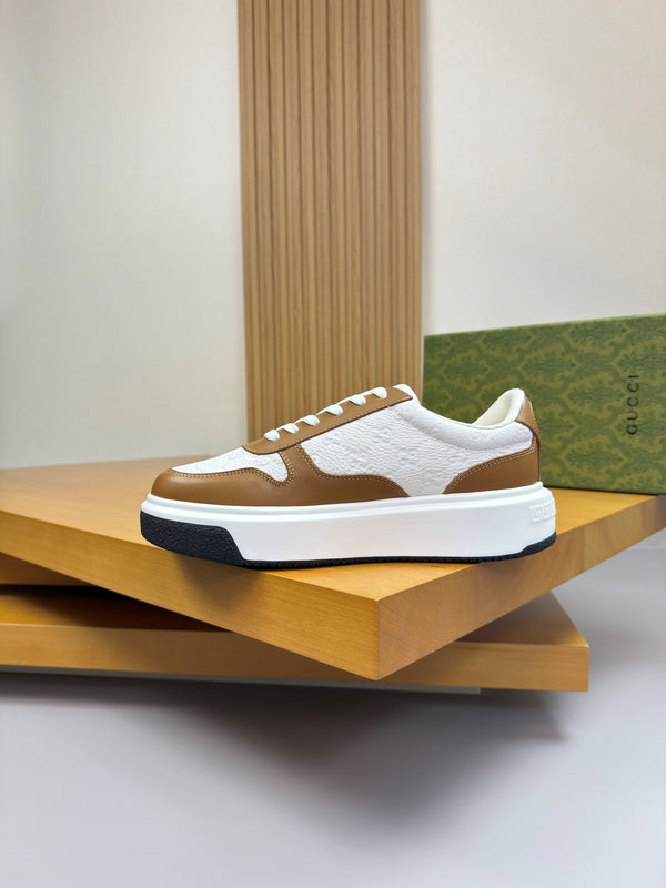 GG SNEAKER WHITE BROWN NAPPA LEATHER 194552