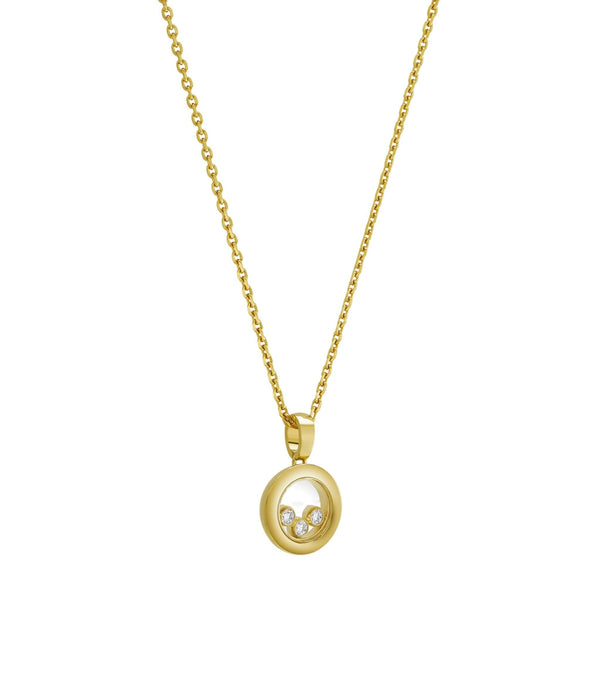 HAPPY PEDANT GOLD 3 DIAMOND NECKLACE