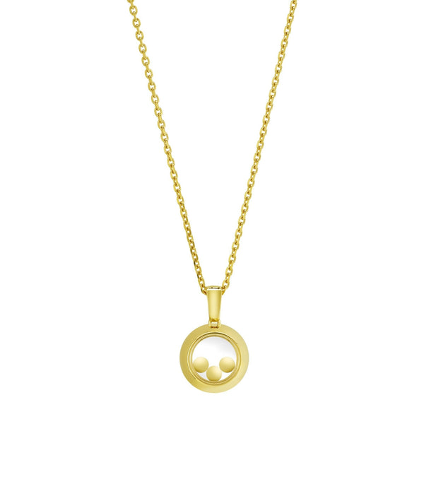 HAPPY PEDANT GOLD 3 DIAMOND NECKLACE