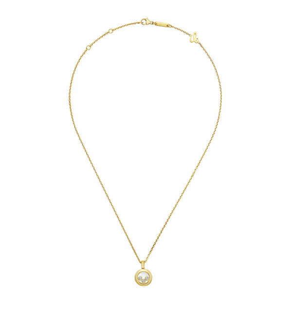 HAPPY PEDANT GOLD 3 DIAMOND NECKLACE