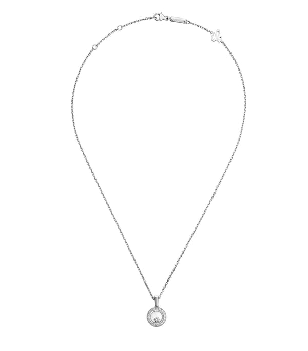 HAPPY PEDANT SILVER DIAMOND NECKLACE