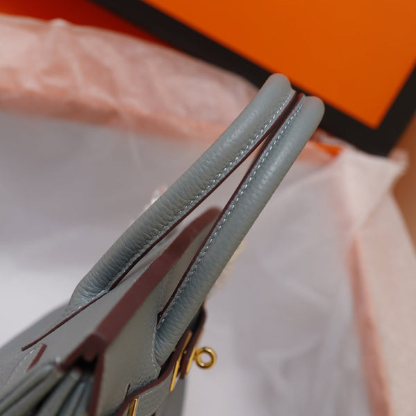 BORSA HM BIRKIN 35 GRIGIO TEMPERATO CON FERRAMENTA TOGO GOLD