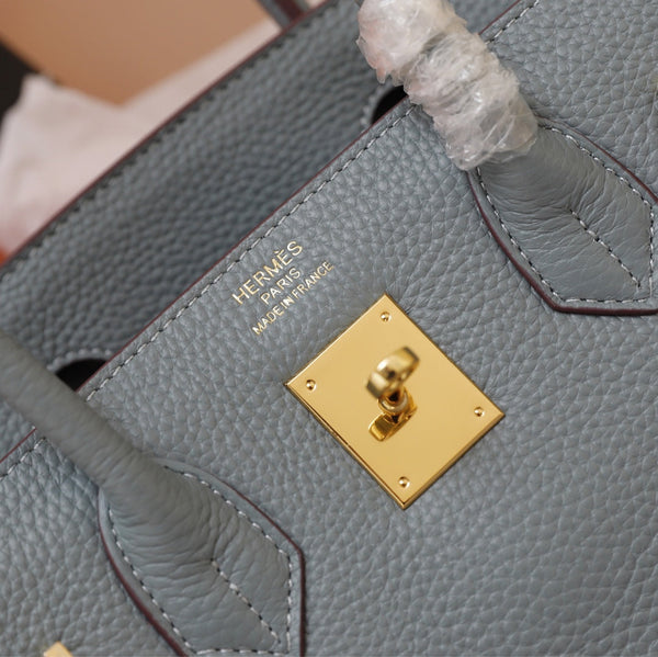 BORSA HM BIRKIN 30 GRIGIO TEMPERATO CON FERRAMENTA TOGO GOLD