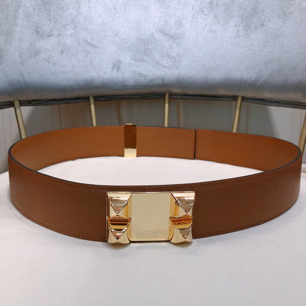 collier de chien belt 45mm brown epsom pink gold buckle
